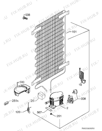 Взрыв-схема холодильника Iee 240ASGPL - Схема узла Cooling system 017